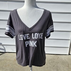 PINK Victoria's Secret Women's Gray V-Neck Top